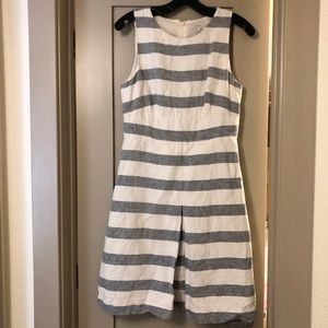 Navy and white striped dress